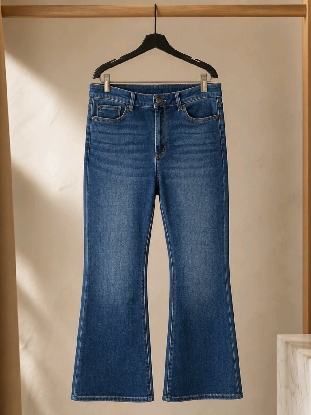 Rockin C Men's Jeans in Medium Blue Stretch Denim Wide Leg Y2K (0978C)